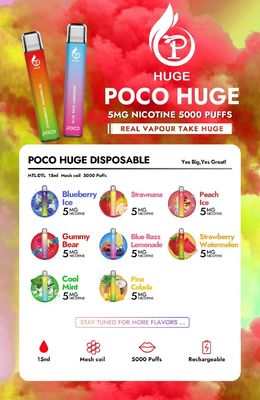 15ml encheu pre a pena ENORME dos sopros 950mah Vape de Ejuice POCO 5000