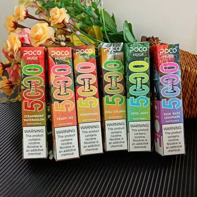 POCO Huge 5000 Puff Vapor Disponível Cigarro E 2% / 5% Nic Sal Recarregador 950mah