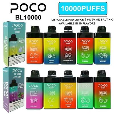 Modelo de Vapor de Alto Desempenho Grande Puff Sem POCO 10000 Puffs de Cor Mista Nic 0% para o seu