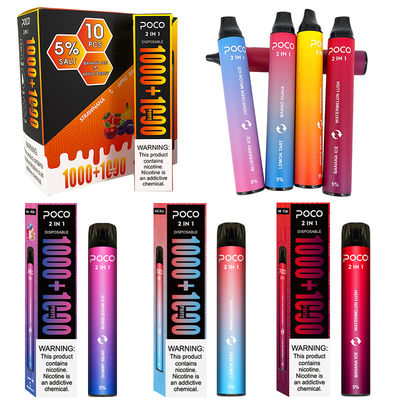 Poco 2 duplos em 1 2000 sopros 6.0ml 950mAh Flavored a pena descartável de Vape do gelo da manga