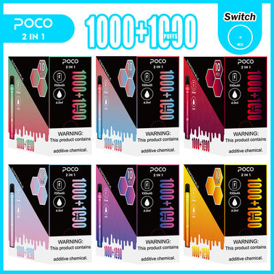 POCO 2 em 1 NIC descartável pre enchido 950mAh de Vapes 5% da nicotina de sal