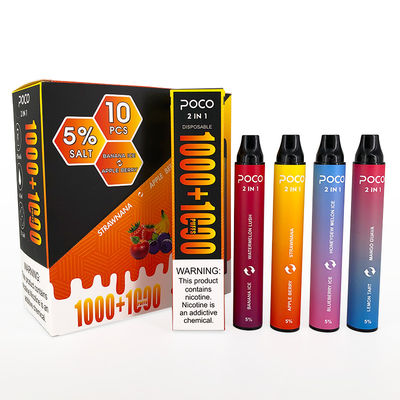POCO 2 em 1 NIC descartável pre enchido 950mAh de Vapes 5% da nicotina de sal