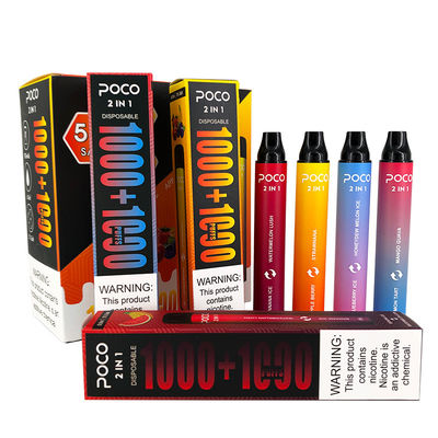 Poco 2 duplos em 1 2000 sopros 6.0ml 950mAh Flavored a pena descartável de Vape do gelo da manga