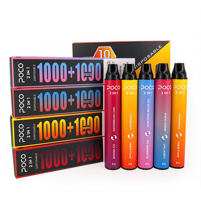 POCO 2 em 1 NIC descartável pre enchido 950mAh de Vapes 5% da nicotina de sal