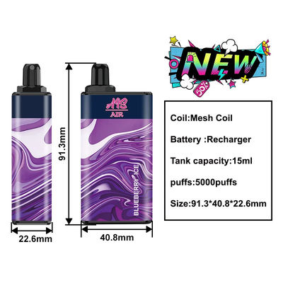 Piscamento recarregável Vape Pen Built In 950mAh dos sopros do ar 5000 do AIS