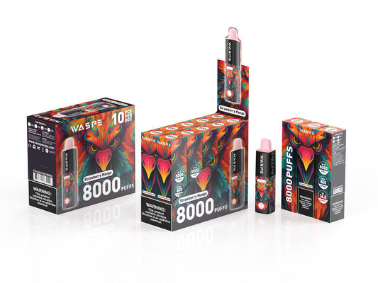 16ML Dispositivo de vaporização de E-Liquid -Waspe 8000 com porta de carregamento tipo C para dispositivos portáteis e vaporização