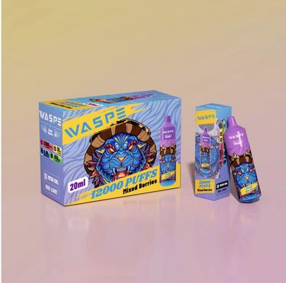 Waspe 12000 Puff Recarregável Disponível Vape Fruta sabor E Cig OEM Disponível
