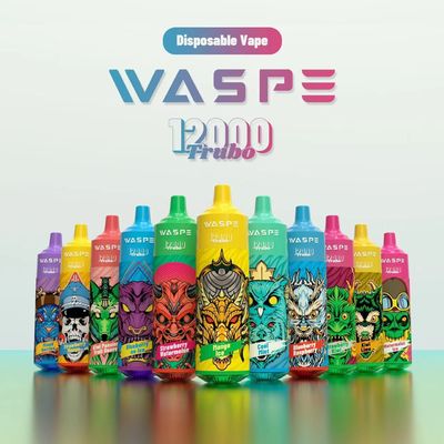 Waspe 12000 Pena recarregável descartável Vapor até 12000 Puffs com 10 sabores