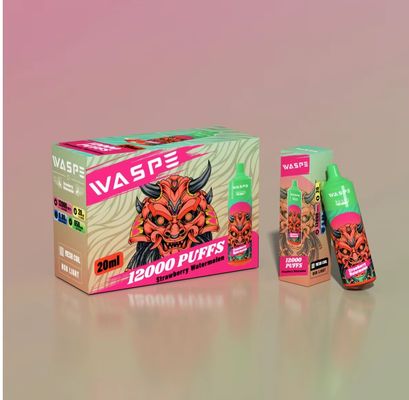 Waspe 12000 Puffs Big Puff Vape Mesh Coil LED Brilhante Caixa de Vape descartável
