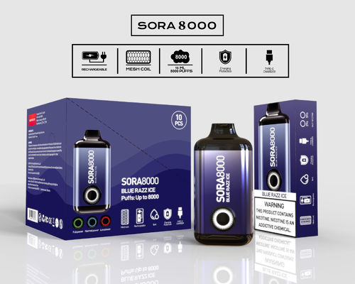 1Vaporizador de cigarros Sora 8000 E com capacidade de suco