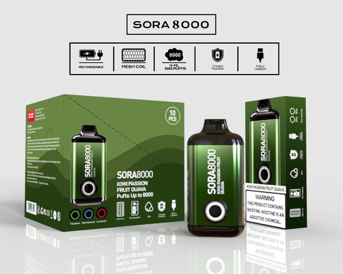 Sora 8000 Puff Recarregável E Cigarette Mix Frutas Falvors Vape Pen descartável