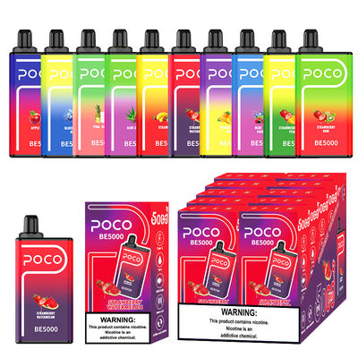 POCO BE5000 pufa cigarro eletrônico descartável com 0/20/30/50 mg de sal de nicotina