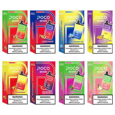 POCO BE5000 pufa cigarro eletrônico descartável com 0/20/30/50 mg de sal de nicotina