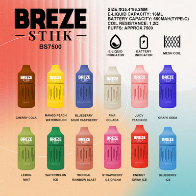 Vape pré-cheio descartável 200pcs/cartão 10pcs/caixa 7500 Puff para performance