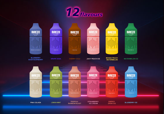 BREZE STIIK BS7500 Vapor descartável 16 ml Indicador de bateria Indicador de líquido