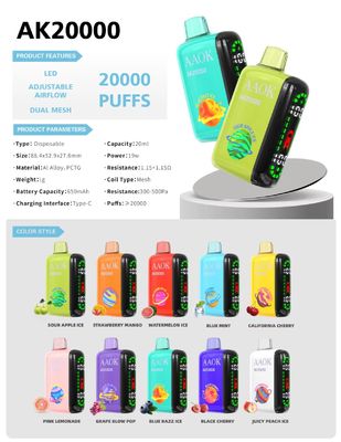 Geek Bar Plus AKKOK 20000puffs Vape Pen descartável com logotipo de impressão em tela