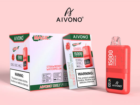 Vape Pen personalizável com 15k Puffs Recarregável Vaporizador Inteligente 0/2/3/5% Força de Nicotina