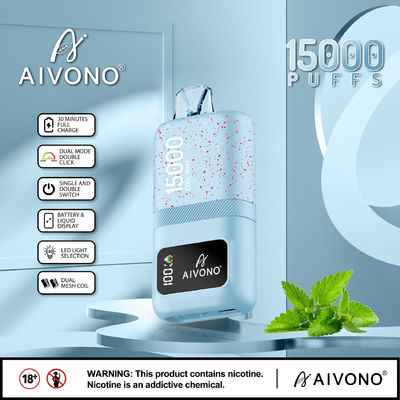 Caneta de vaporizador inteligente personalizável de 24 ml com bobina de 1,0 Ohm 0/2/3/5% Display de força de nicotina