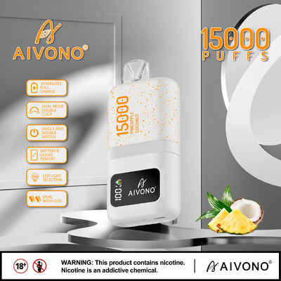 Logotipo personalizável Smart Vape Pen Dual Mesh Coil Recarregável Leve 86g ~ 15k Puffs