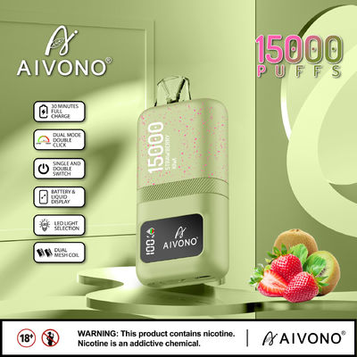 Logotipo personalizável Smart Vape Pen Dual Mesh Coil Recarregável Leve 86g ~ 15k Puffs