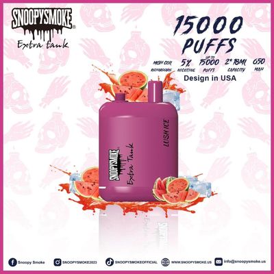 Vape de sabor de fruta dos EUA com bobina de malha de 1,2 ohm duplo 18mL E líquido 15000 puffs