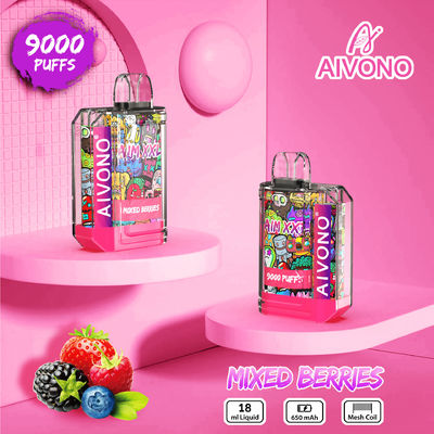 650mAh 0%/2%/3%5% Nicotina pré-cheia Vapores descartáveis 9000 Puffs