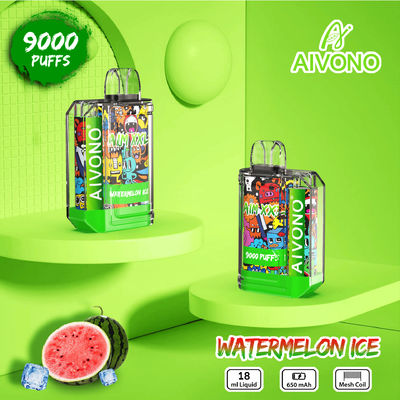 Punho redondo de gotejamento Preenchido Vape Pen descartável 9000 Puffs 650mAh Bateria recarregável