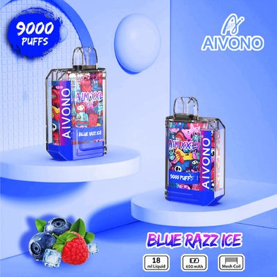 Punho redondo de gotejamento Preenchido Vape Pen descartável 9000 Puffs 650mAh Bateria recarregável