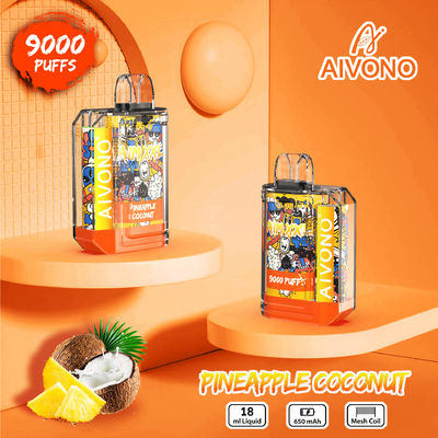 Tipos redondos de gotejamento pré-enchidos Vapor descartável 1,2 ohm bobina 19 ml líquido tipo C recarregável