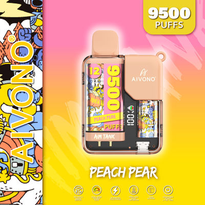 Vape Pen descartável de bloqueio infantil 9500 Puffs 18ml Vape de nicotina pré-cheio com exibição a cores